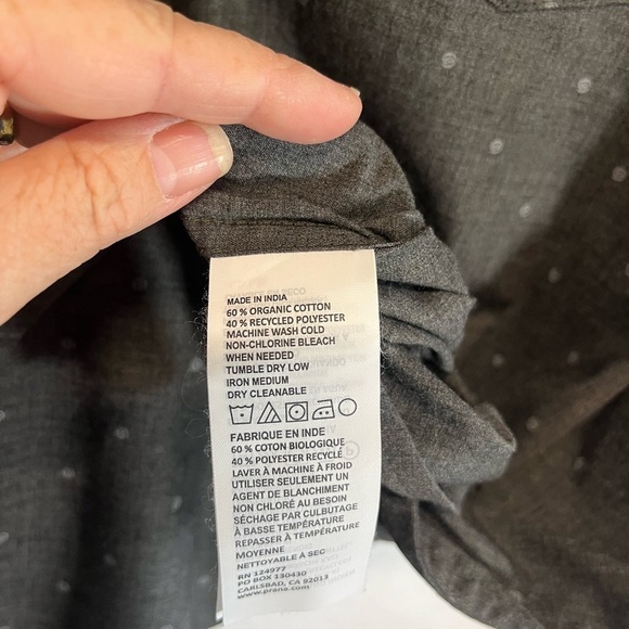Prana Men's Tinline Shirt Short Sleeve Grey Button Down Organic Cotton Size XXL - Picture 7 of 7